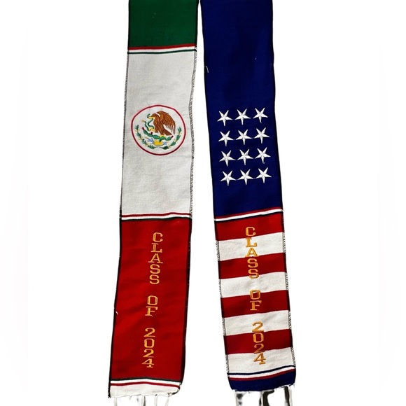 First generation, class of 2024, Mexico & US graduation serape sash or stoles - Picture 1 of 1